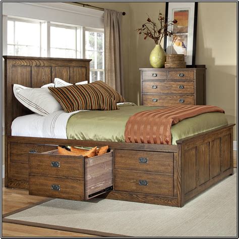 California King Bed Frame With Storage Drawers Bedroom Home