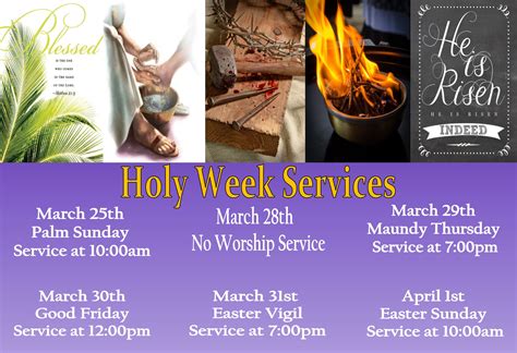 Holy Week Service Times Christ The Healer