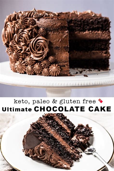 They are topped with a cream cheese frosting and fresh berries. Gluten Free, Paleo & Keto Chocolate Cake #keto #lowcarb #glutenfree #paleo #healthyrecipes # ...