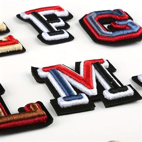 26pcs Three Dimensional Embroidery English Letters Badge Label Clothing