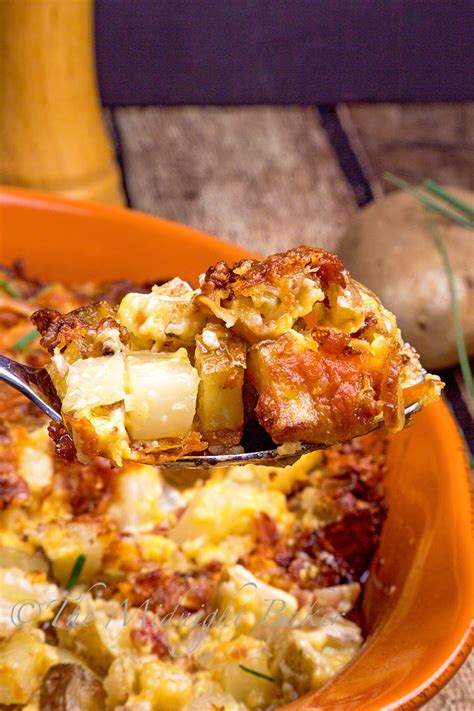 They deliver the fluffy texture of mashed potatoes combined with the satisfyingly chewy texture of baked potato skins. Bacon Cheese Potato Casserole - The Midnight Baker