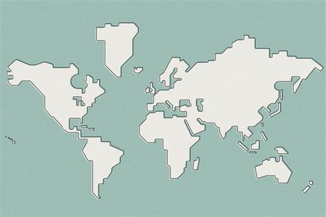 Simple World Map Pre Designed Illustrator Graphics