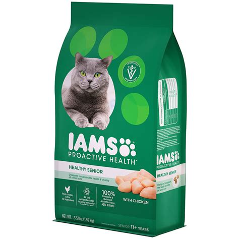 In addition, this brand always features real meat as 1st ingredient that provides high protein to your feline to build strong lean muscles. IAMS | IAMS PROACTIVE HEALTH Healthy Senior Dry Cat Food ...