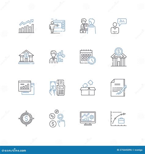 Financial Forecasting Line Icons Collection Projection Estimate
