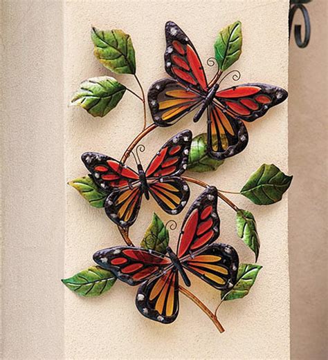 Glass Monarch Butterfly Wall Art Plowhearth