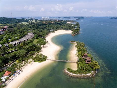Aerial Palawan Island And Beach In Sentosa Singapore Bilder Und