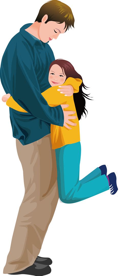 Father Daughter Hug Girl Illustration Father And Daughter Cartoon