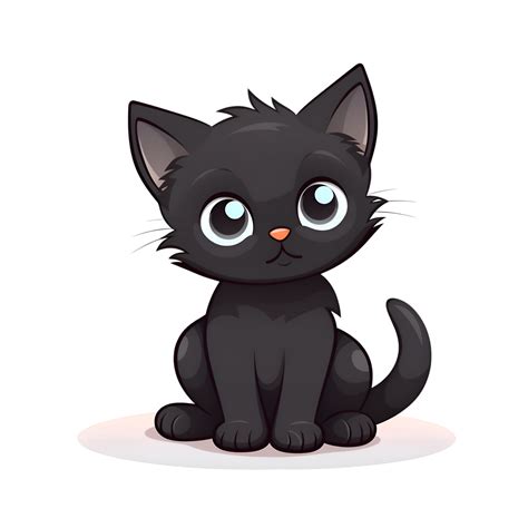 Cute Cartoon Black Cat Sticker Clipart Ai Generated 29197006 Png