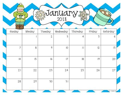 Free 2018 And 2019 Calendar Teacher Calendar Printables Teacher