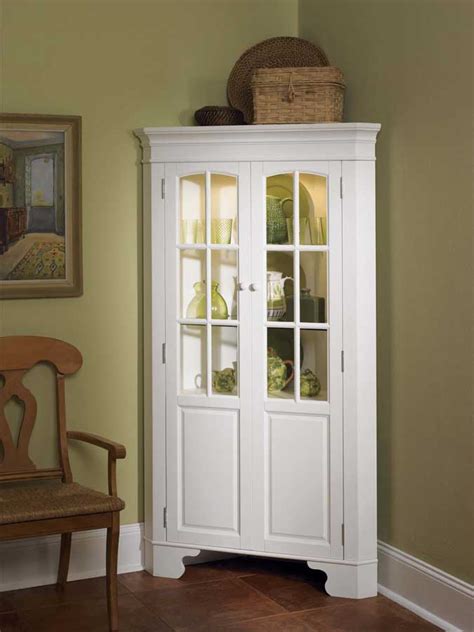 Home Styles Corner Curio Cabinet With Light White 88 5177 692 At