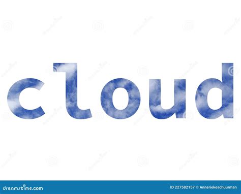 Cloud Text Made Of Letters Of The Alphabet Made With A Blue Sky And