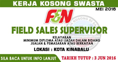 Sabah has land borders with the malaysian state of sarawak to the southwest and indonesia's kalimantan region to the south. Kerja Kosong Field Sales Supervisor | F&N Beverages ...