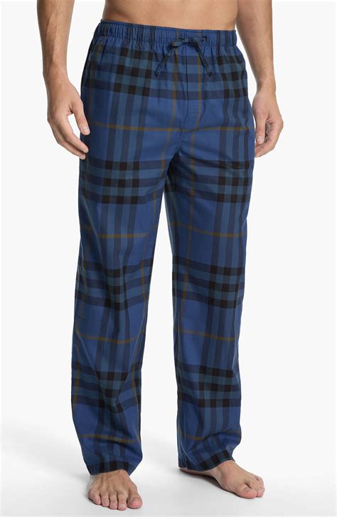 Burberry Check Pajama Pants In Blue For Men Bright Cobalt Blue Lyst