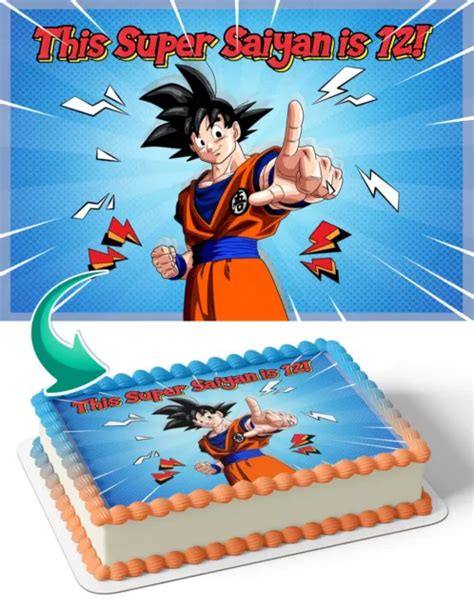 Dragon Ball Z Goku Super Saiyan Edible Cake Topper Party Decoration