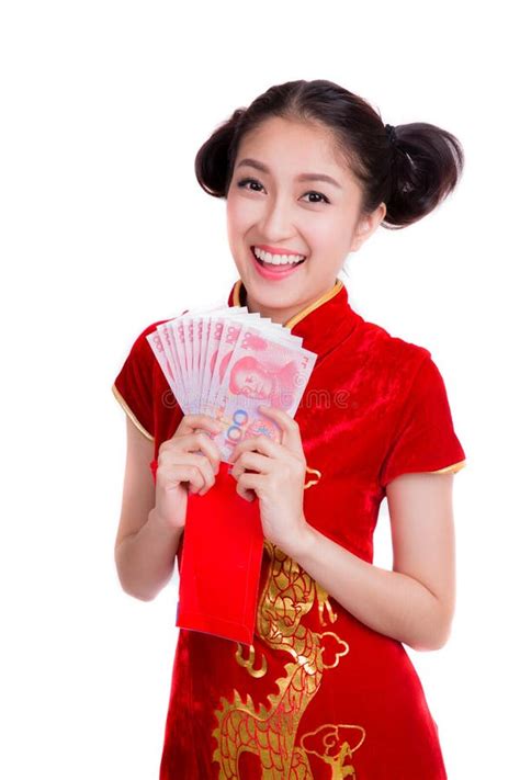 171 Young Chinese Woman Hold Red Pocket Stock Photos Free And Royalty
