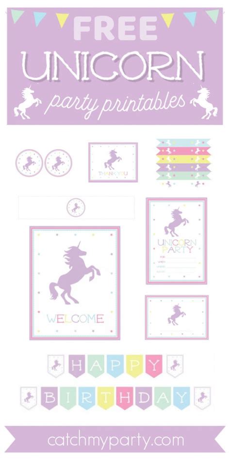Unicorn Party Printables Free Free Printable Templates