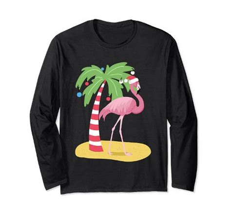 Pink Flamingo Tropical Christmas Shirt For Women And Men Cute Beach