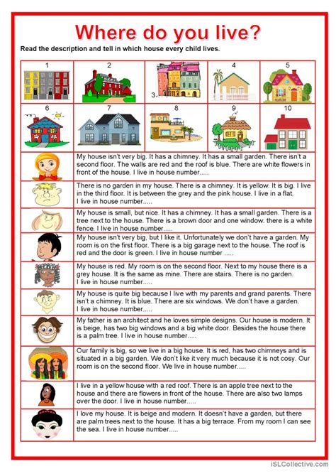House Where Do You Live English Esl Worksheets Pdf And Doc