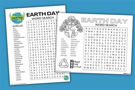 Free Printable Earth Day Word Search