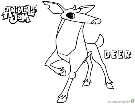 On the left corner down the bottom, there is the logo of animal jam. Animal Jam Coloring Pages Deer - Free Printable Coloring Pages