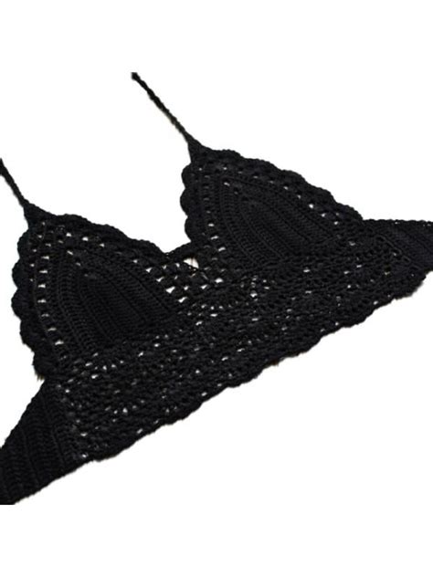 Topumt Women Lace Crochet Bralette Bra Beach Bikini Halter Tops