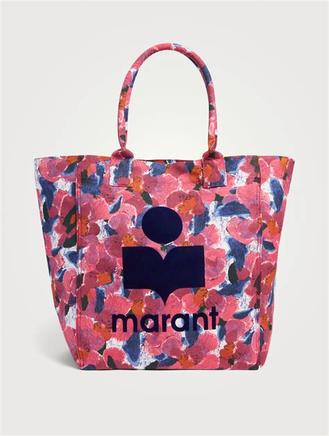 Isabel Marant Yenky Canvas Tote Bag In Floral Print With Logo Holt