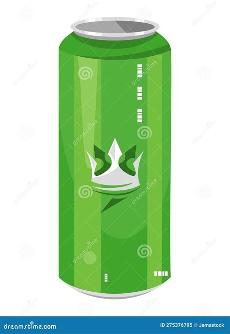 Green Energy Drink With Crown Stock Vector Illustration Of Container