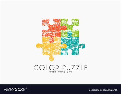 Puzzle Logo Color Puzzle Design Creative Logo Vector Image