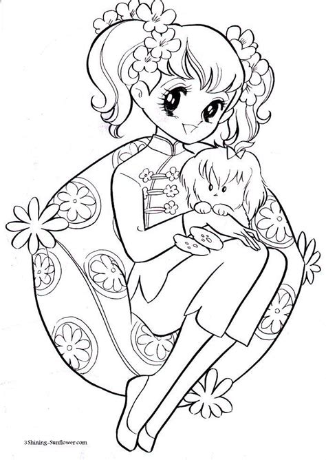 Anime Christmas Girl Coloring Pages