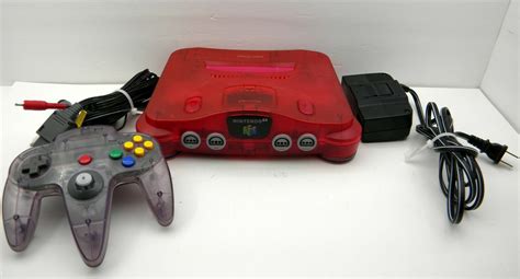 Watermelon Red Nintendo 64 Console Nus 001 Cleaned Examined