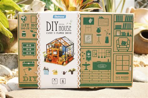 29 x 20x 28.5 cm. DIY Dollhouse Kit - Miniature Greenhouse "Cathy's Flower ...