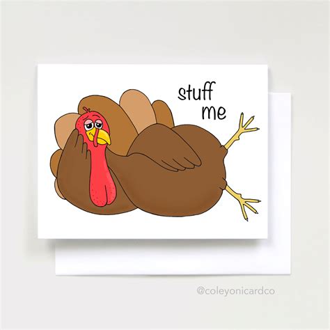 stuff me funny naughty thanksgiving card etsy