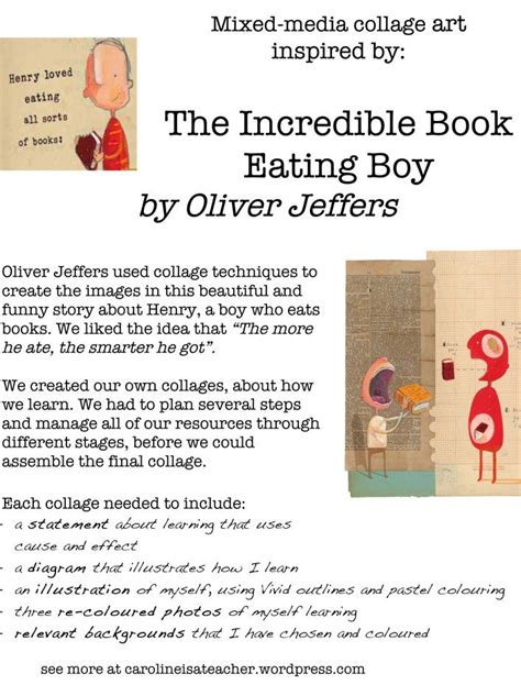 Lesson Plan The Incredible Book Eating Boy Oliver Jeffers Collage