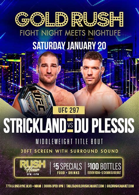 Ufc 297 Strickland Vs Du Plessis Tickets At Gold Rush Cabaret In Miami