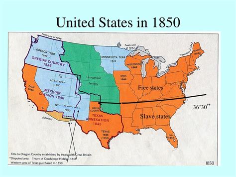 Map Of The United States In 1850 Map