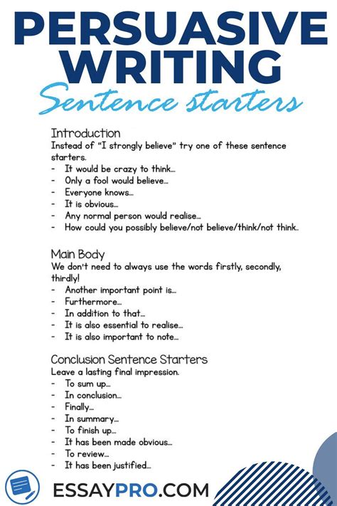persuasive essay sentence starters english writing skills persuasive writing essay writing