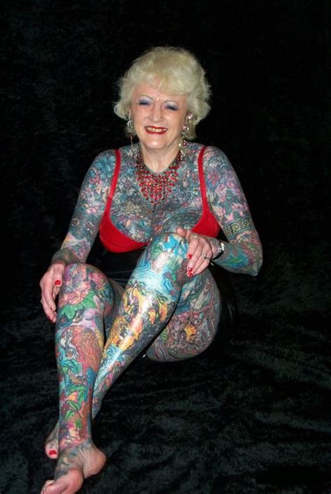Tattooed Old Lady Google Search Old Women With Tattoos Traditional
