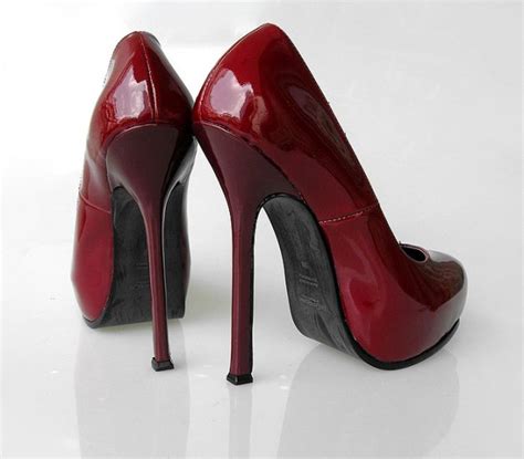 Sexy Ladies Maroon High Heel Platform Pump Shoes