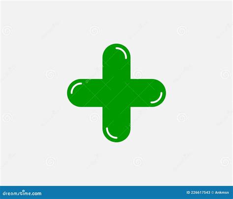 Green Plus Sign Vector Icon Stock Vector Illustration Of Assistance