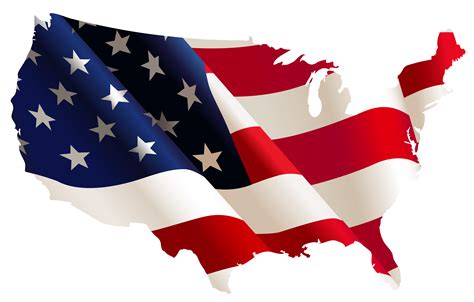 Usa Flag Map Png Clipart