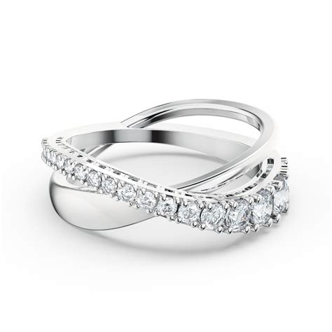 Buy Swarovski Twist Rows Ring White Rhodium Plated In Riyadh Jeddah