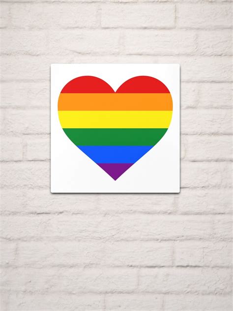 Gay Pride Flag Heart Shape Metal Print For Sale By Seren0 Redbubble