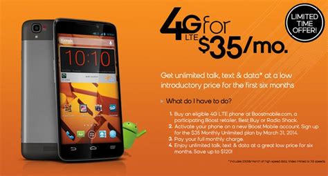 Boost Mobile Offering 35 Promo Plan With Purchase Of 4g