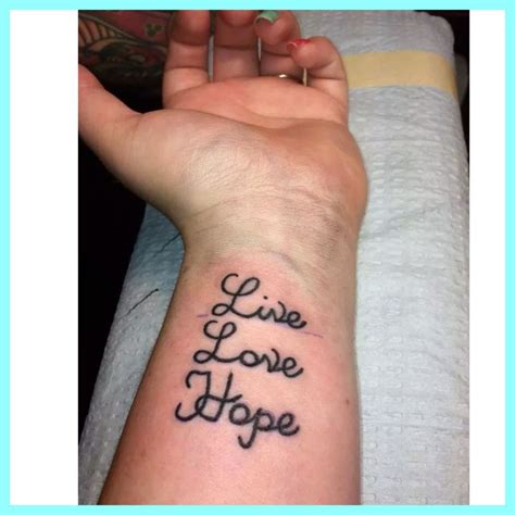 Live Love Hope Body Art Tattoo Quotes Live Love