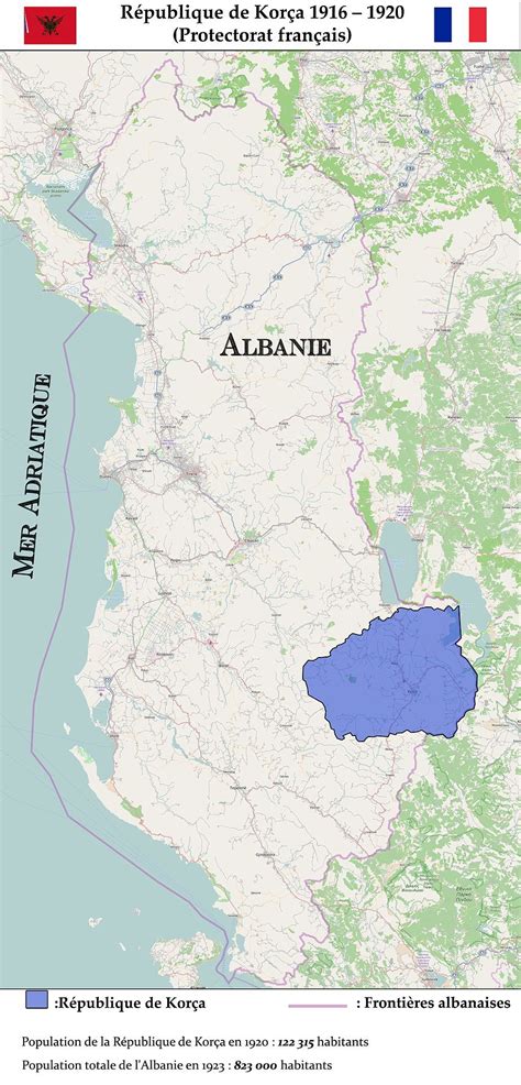 Map Of The Autonomous Republic Of Korçë Which Was Maps On The Web
