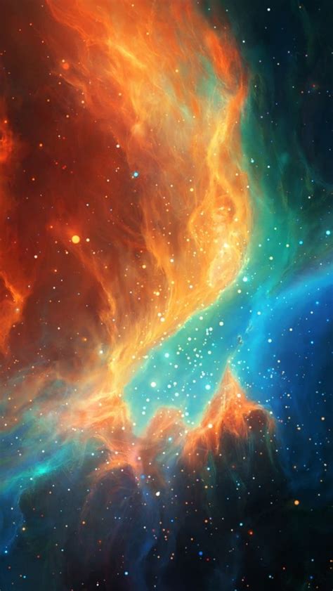 Orange Blue Colorful Nebula Illustration Hd Wallpaper 8856 Nebula