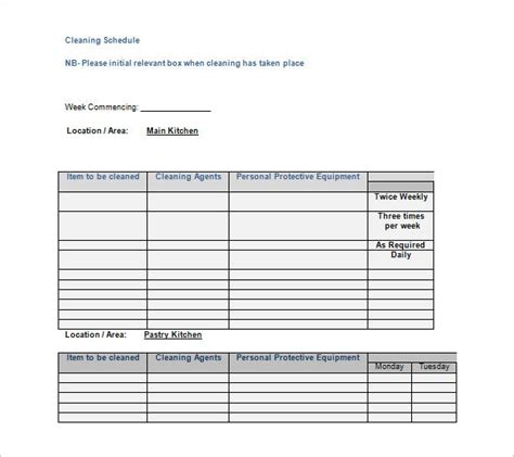 Excel templates are a great way to increase your productivity. Cleaning Schedule Template - 25+ Free Sample, Example ...