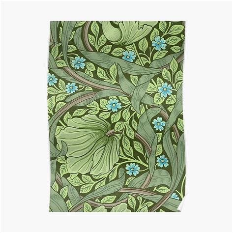 William Morris Wallpaper Sample With Forget Me Nots Poster For