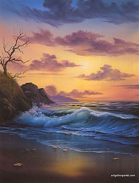 Art~ Waves Breaking Against The Shore~ Joe Mancuso Ocean Painting