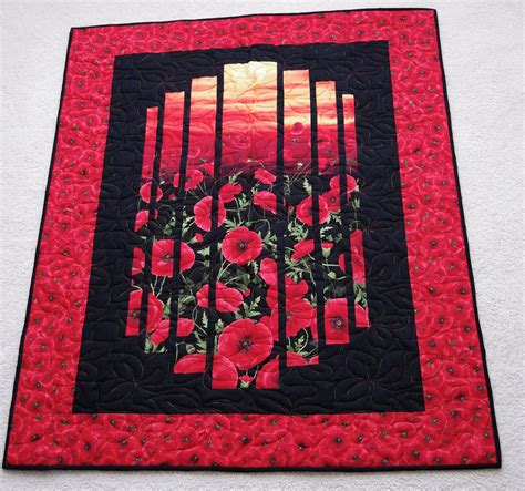 Red Poppies Floral Modern Quilt Is Just Beautiful Great Wedding